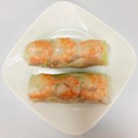 A1. Fresh Spring Rolls - Gỏi cuốn tôm thịt (2 rolls) · Fresh rice wrapper spring rolls (pork & shrimp). Served with peanut dipping sauce