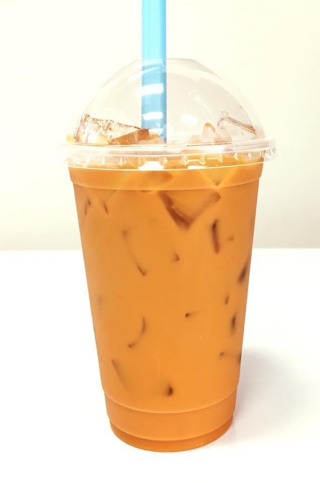Thai Milk Tea · Fresh tea leaves brewed in house, non-dairy cream and brown sugar.  You can add boba, popping pearls or jelly for additional charge.