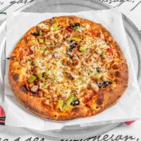 New York Supreme Pizza · Pepperoni, sausage, onions, olives, green peppers, mushrooms and extra cheese. 