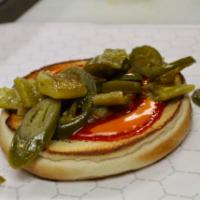 Hell Burger with Sides and Drink Combo · BBurger with pepperjack, grilled jalapenos, green chilis, buffalo sauce, siracha. Add ons, m...