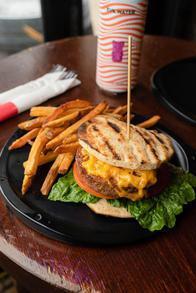 Vegan Burger · UPDATE! Impossible patty, vegan cheese, lettuce & tomato on pita. 