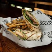 Chipotle Wrap · Grilled chicken, pepper jack cheese, arugula, pickled red onion, and chipotle mayo. Served w...