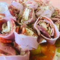 Antipasto Salad · Mortadella, Capocollo, Imported Ham, Pepperoni, Genoa Salami, & Provolone Cheese. Lettuce, T...