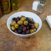 Mixed Olives · A mixture of our house marinated olives.