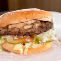 Hamburger Combo · 1/4 lb. 100% all-beef patty served on a fresh bun with Jim's Burger famous Thousand Island s...