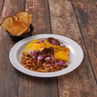 Texas Chili Omelet · Served with choice of cheese, potatoes and toast.