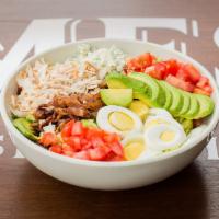 California Cobb · Smoked turkey, applewood-smoked bacon, crumbled blue cheese, avocado, diced tomatoes and fre...