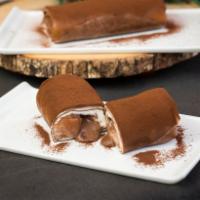 Coco Crepe Roll  · Coco crepe wrap with caramel chocolate crunch, chocolate sauce and whipped cream.