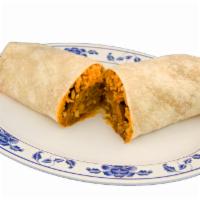Mexican Burrito · Rice, beans, onions, cilantro, salsa, and choice of meat wrapped in a flour tortilla.