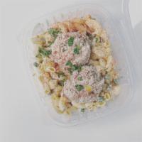 Tuna Mac Salad  · House-made Macaroni Salad topped with our delicious Tuna salad 