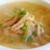 Shredded Chinese Pickle Soup with Pork (L) · 榨菜肉丝汤