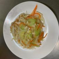40. Chicken Chow Mein · Served with white rice and fried noodles.