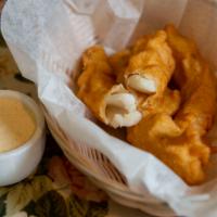 Fish Bites · Finger size pieces of deep fried pollock in a golden batter. Ideal for kids.