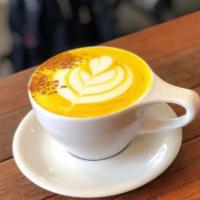 Turmeric Latte · Turmeric with Honey, Spices and Steamed Milk.