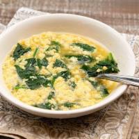 Stracciatella Soup · Spinach in egg drop soup. 