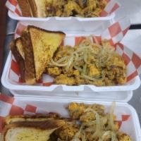 Fried Chicken Gizzards · With grilled onions and Texas toast.