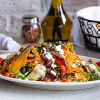 Siciliana Salad · Mixed greens, mozzarella, roasted peppers, olives, capers, anchovies, carrots, grape tomatoe...