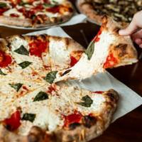 Create Your Own Pizza · Start with the Margarita, crushed tomato sauce, handmade mozzarella, basil, and the rest is ...