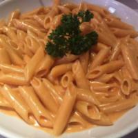 Penne ala Vodka · Add grilled chicken or shrimp for an additional charge.