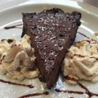 Chocolate Mousse Pie · Rich chocolate mousse baked in an oreo crust.