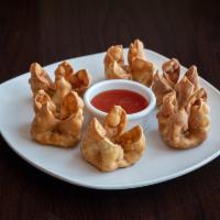1. Six Piece Crab Rangoon · Imitation crab meat, green onions and cream cheese in a wonton shell.