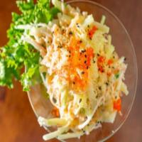 Kani Salad · Crab meat, cucumber with honey sauce crunch and tobiko.