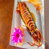 B.B.Q Squid · Grilled whole squid with teriyaki sauce.