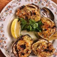 Real Deal Baked Clams · More clams, less bread and some pork fat.
