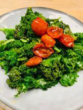 Braised Kale Lunch · Lightly browned in fat and then cooked slowly in a closed pan with a small amount of liquid.