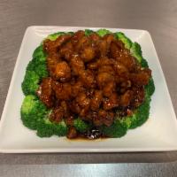S2. White Meat General Tso's Chicken · White meat chicken lightly fried with hot bean sauce, this plate was devised by a private ch...