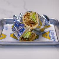 Ahmo's Gyro · Lamb, beef, chicken, onions, lettuce, tomatoes, and garlic dressing.