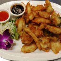 Vegetable Tempura · Lightly battered fried mixed vegetable with sweet chili and tempura sauce.