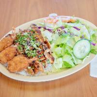 5. Chicken and Fish Plate · Comes with a choice of white or brown rice
Green Salad and a choice of ranch, thousand or It...