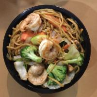 Hibachi Noodle · Choice of chicken, steak, shrimp, ham or vegetables.