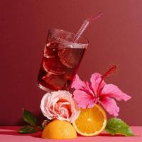 Organic Hibiscus · Certified organic, all natural, no artificial anything. Water, hibiscus, rose, orange, orang...