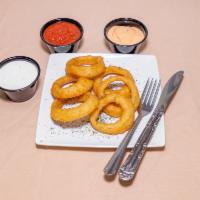 Onion Rings · Served with you choice of Marinara or Ranch Sauce, from 10 to 12 piece in each order