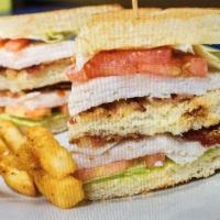 The Runnin BLT Sandwich · Applewood bacon, piled high with lettuce, fresh tomato, red onion, mayo, your choice of ham,...