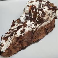 Chocolate Mousse · A slice of chocolate mousse cake cut fresh and delicious 