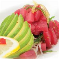 Tuna Avocado Salad · Sliced avocado with a variety of vegetables. 