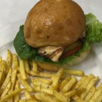 Chicken Breast Sandwich · Marinated chicken breast gilled or fried to perfection topped with lettuce and tomato.
