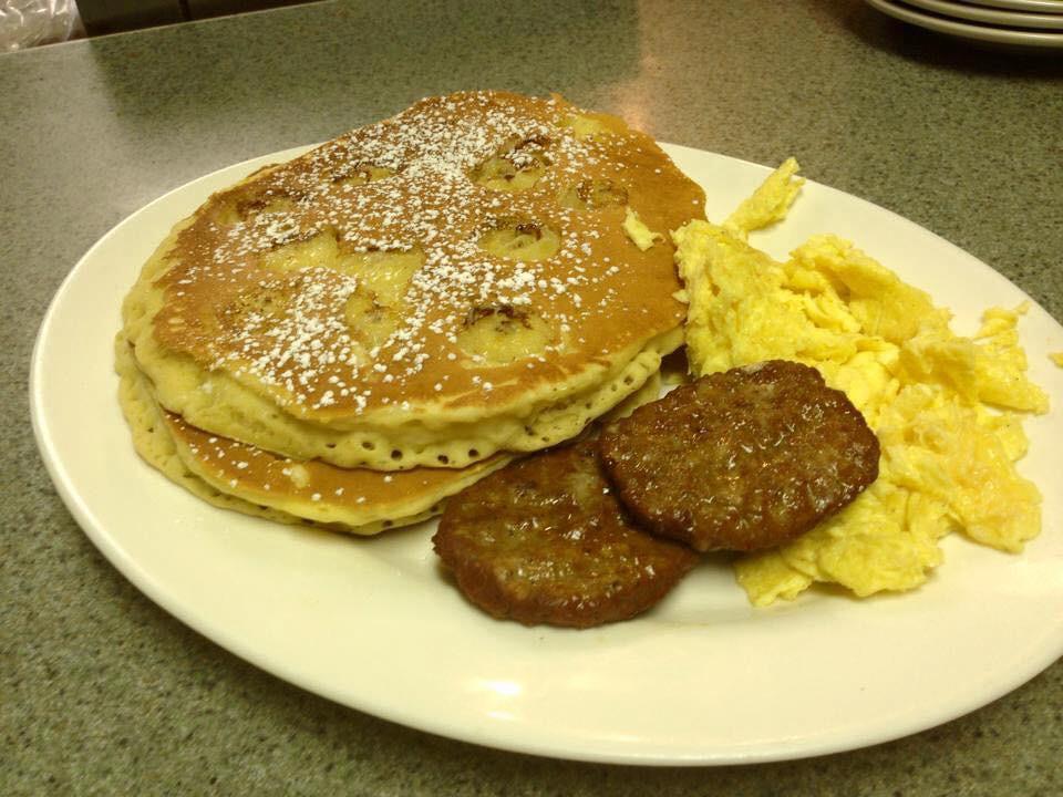 Pancakes Special · 2 buttermilk pancakes, 2 eggs, choice of bacon, ham or sausage