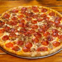 Meatlovers Pizza · Vegetarians BEWARE! Pepperoni, sausage, bacon and homemade meatballs.