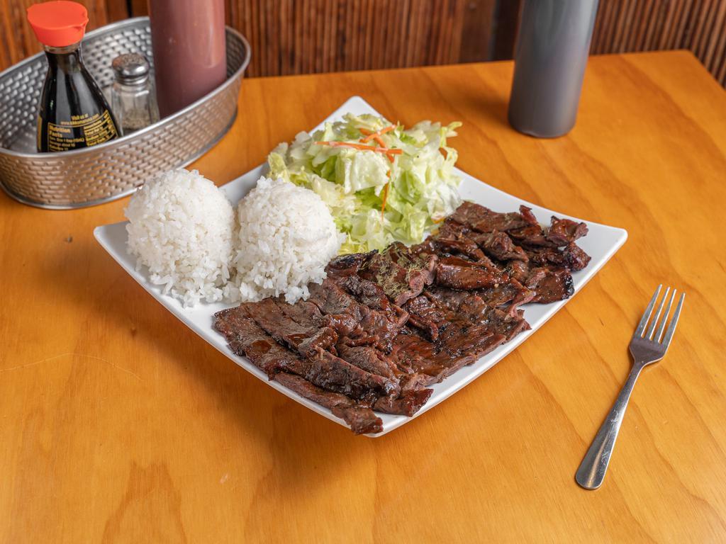 Beef Teriyaki · Hand-trimmed lean marinated beef, grilled and served with our house-made teriyaki sauce. Served with steamed veggies and jasmine rice.