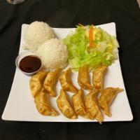 Gyoza Plate Teriyaki · Pork and veggies wrapped in a dumpling. Served with our house-made gyoza sauce. Served with ...