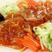 C308. Clear Wide Cold Noodles with Pork and Vegetables · 
