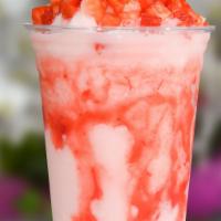 Yogurt · Blended yogurt drink topped with your choice of fruit. It's a customer favorite. Comes in la...