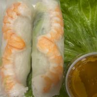 2 Fresh Spring Rolls · Shrimp, lettuce, cucumber, rice noodle and peanut sauce (GF)