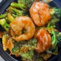 Shrimp Broccoli · Shrimp, broccoli, brown sauce