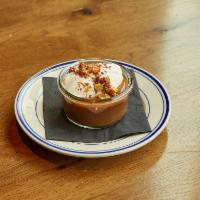 Pot de Creme · Abuelita Mexican chocolate, whipped cream, aleppo chili, and spiced almonds.