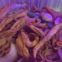 2. Yaki Soba Noodles · Stir fried chicken, veggie and noodle.